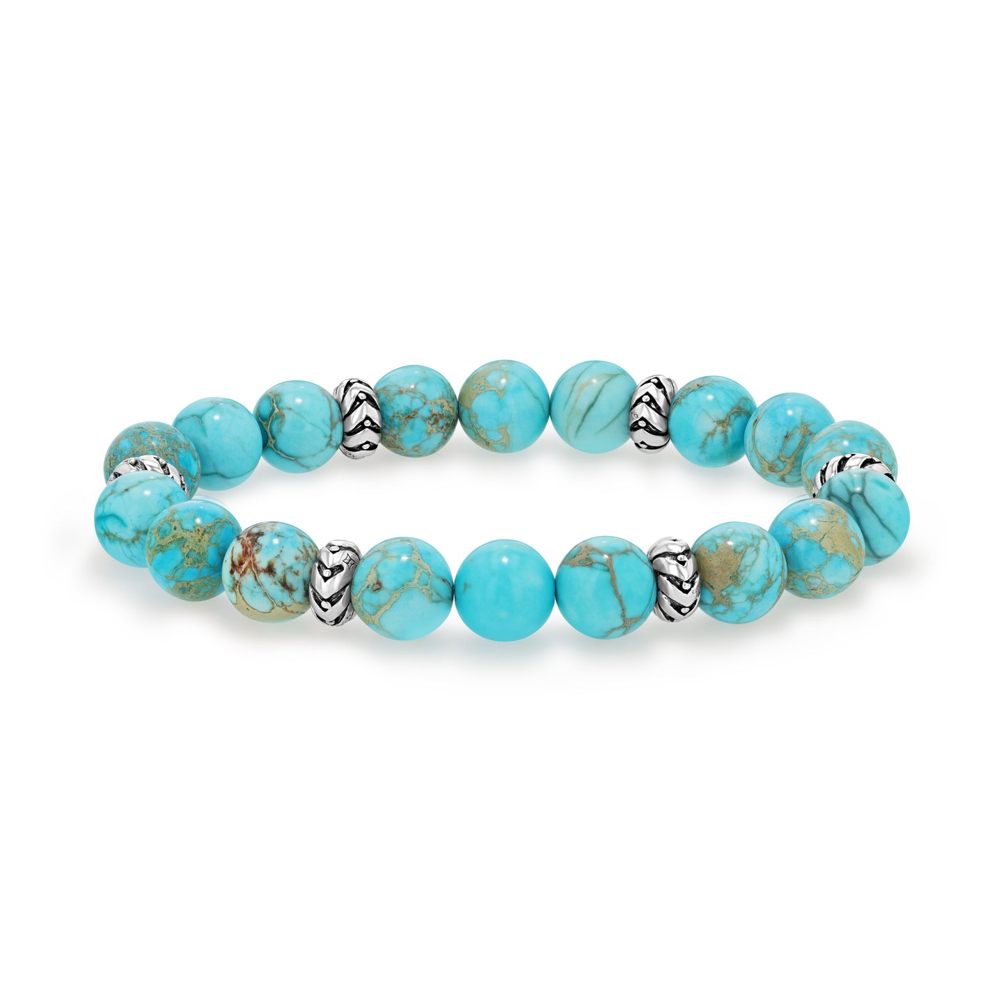 Imperial Jasper Beaded Bracelet with Silver Accents