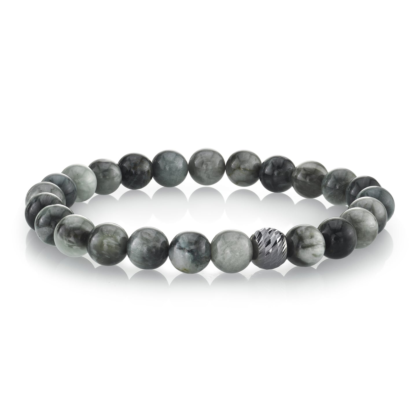 Grey Eagle Eye Beaded Bracelet