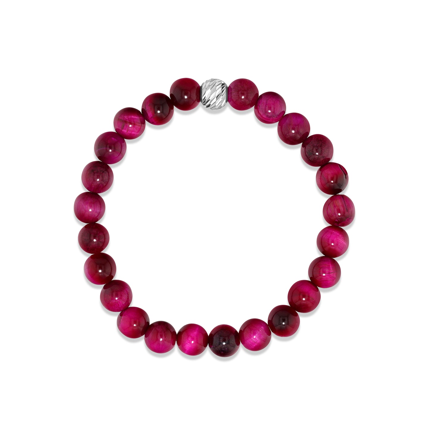 Magenta Tiger Eye Beaded Bracelet