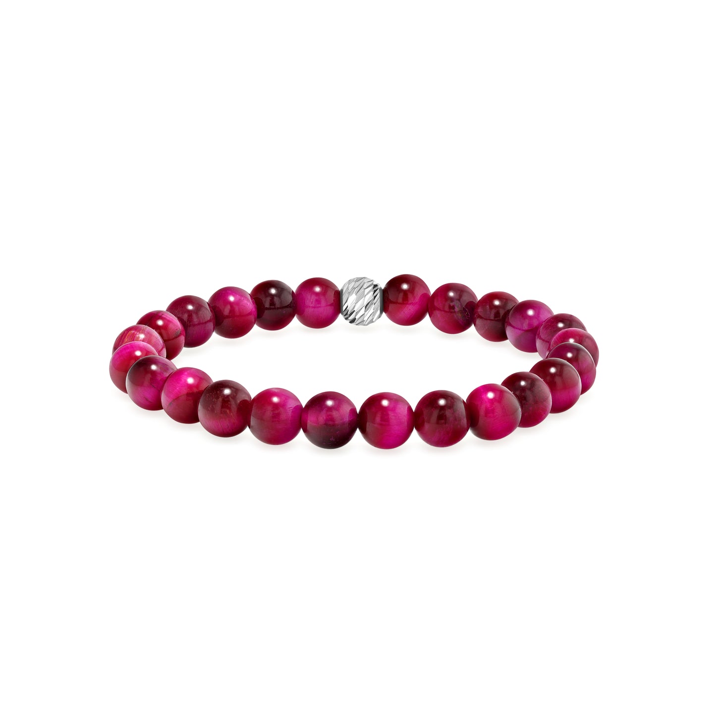 Magenta Tiger Eye Beaded Bracelet