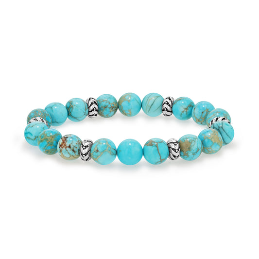 Imperial Jasper Beaded Bracelet with Silver Accents