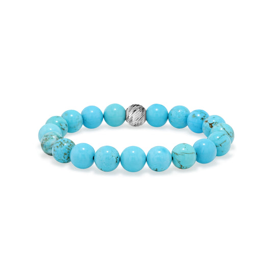 Dyed Blue Howlite Beaded Bracelet