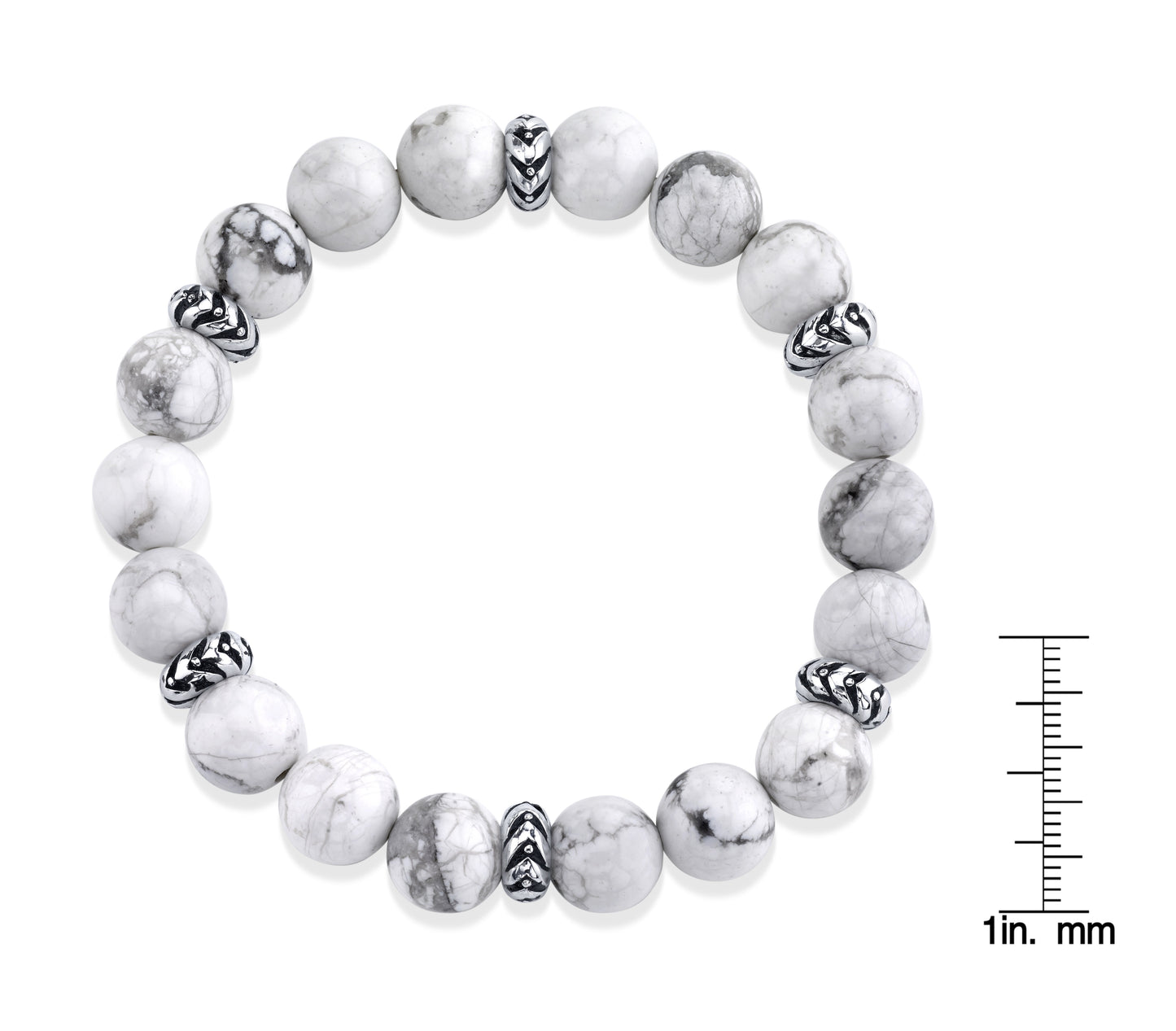 Howlite Beaded Bracelet with Silver Accents