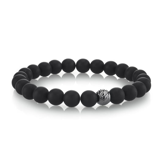 Matte Black Agate Bracelet