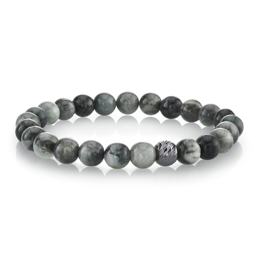 Grey Eagle Eye Beaded Bracelet