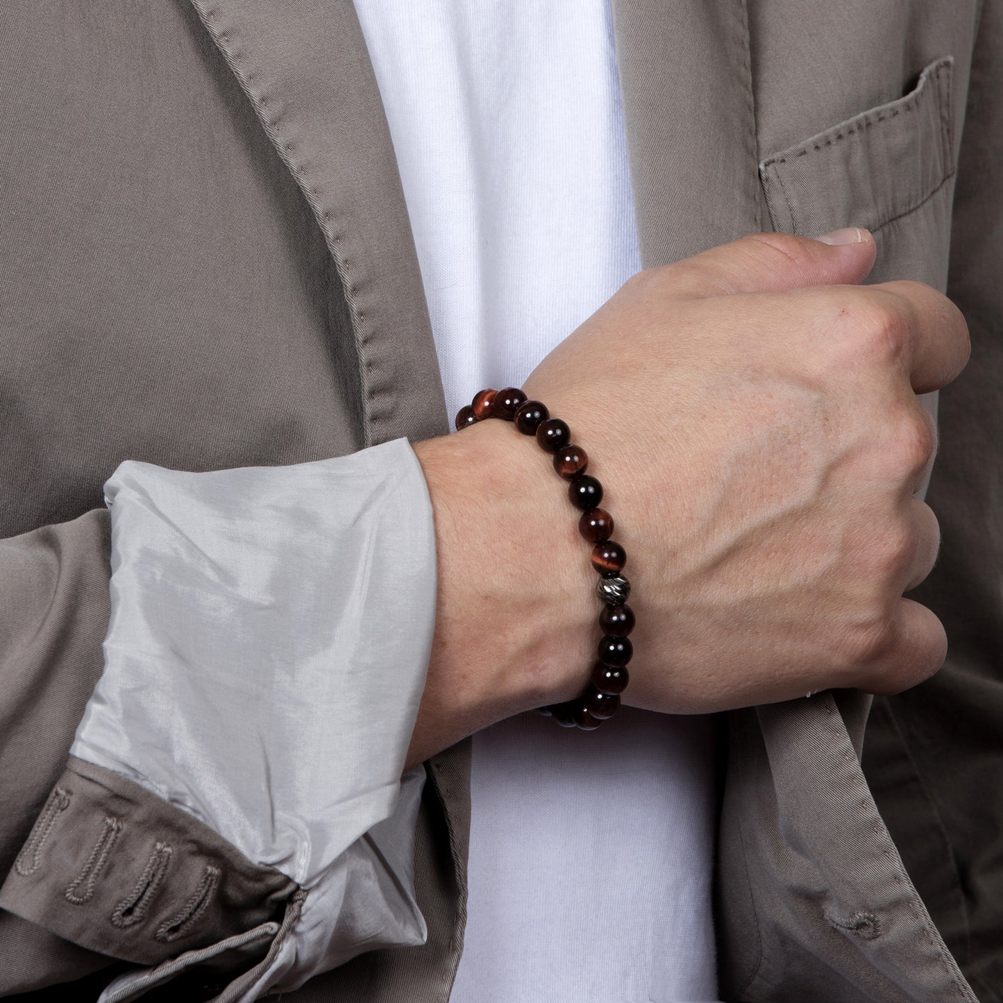 Red Tiger Eye Beaded Bracelet