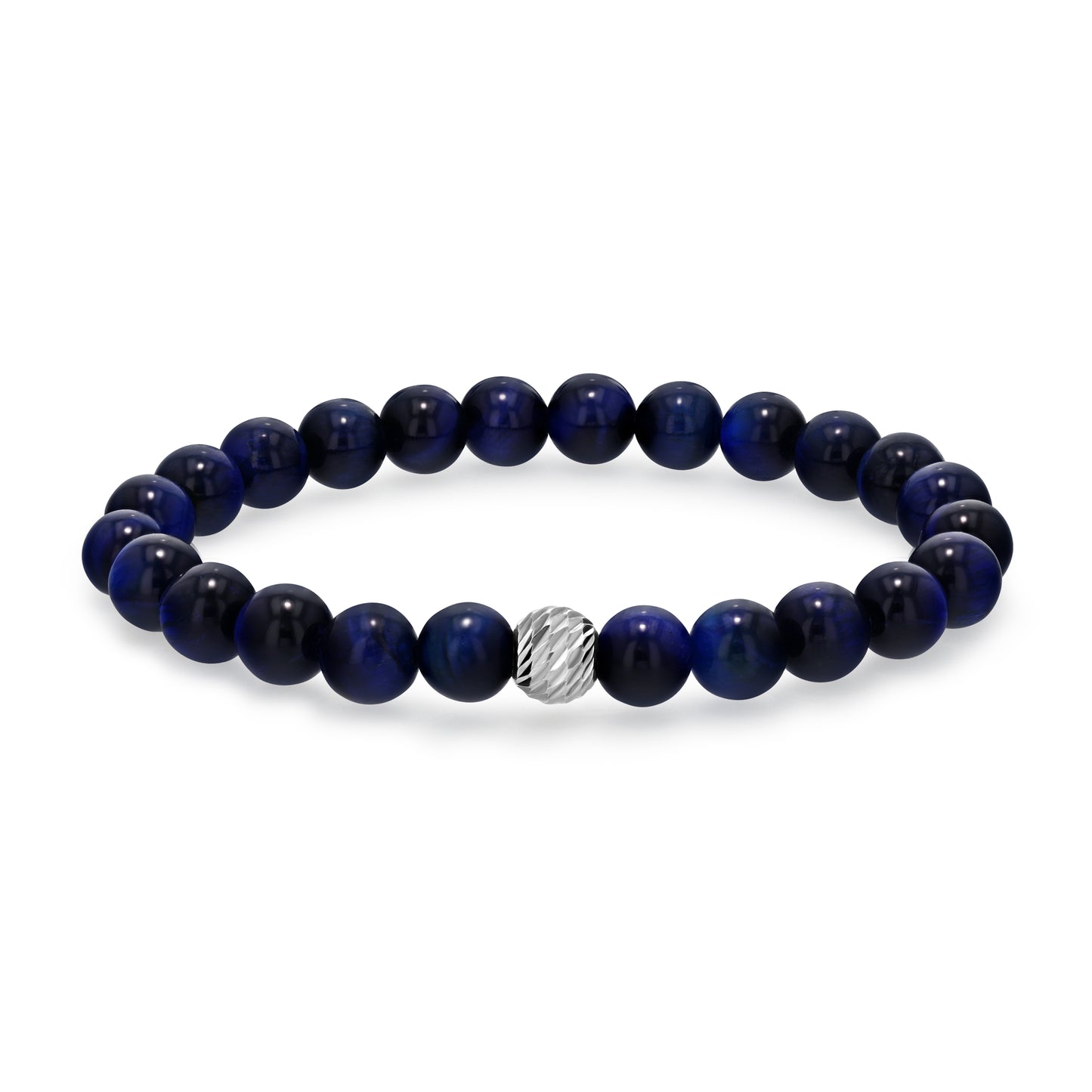 Blue Tiger Eye Beaded Bracelet