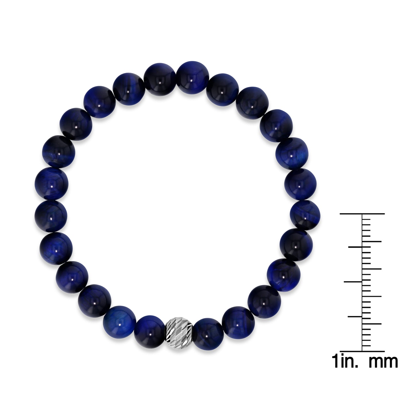 Blue Tiger Eye Beaded Bracelet