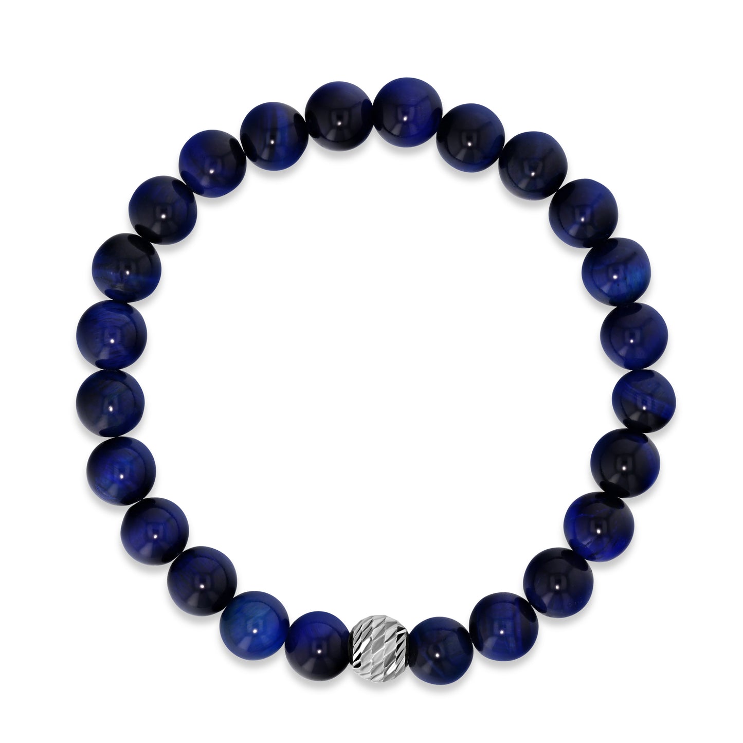 Blue Tiger Eye Beaded Bracelet